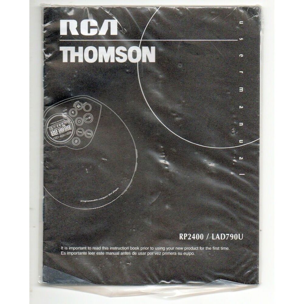 Manual for RCA Thomson RP2400 Personal CD Player NEW Factory Sealed
